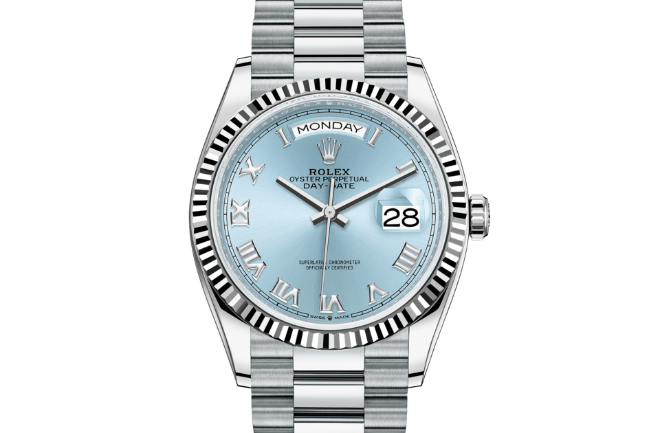 Rolex Day-Date36, m128236-0008. Available at Lee Michaels Fine Jewelry