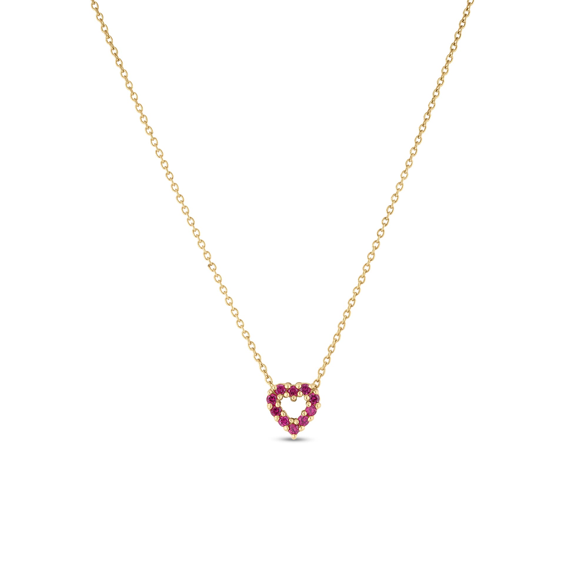 Roberto Coin Tiny Treasures Ruby and Diamond Reversible Heart Necklace 0