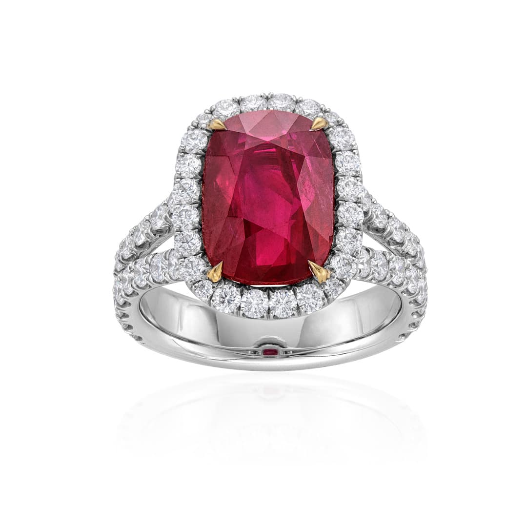6.02 CT Ruby Ring with Diamond Accents 0