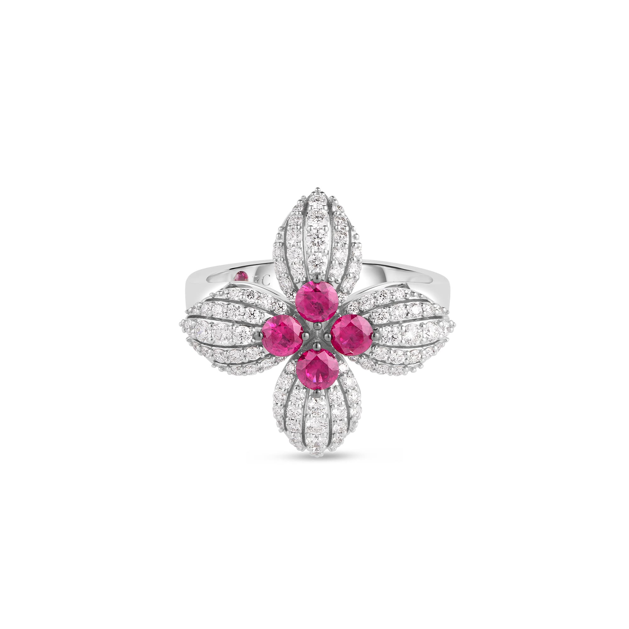 Roberto Coin Love in Verona Ruby and Diamond Flower Ring