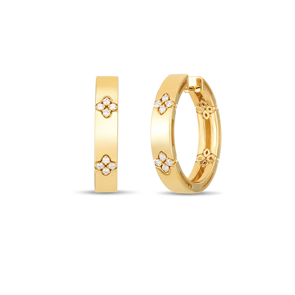 Roberto Coin 18K  Verona Hoop Earrings with Diamonds 0