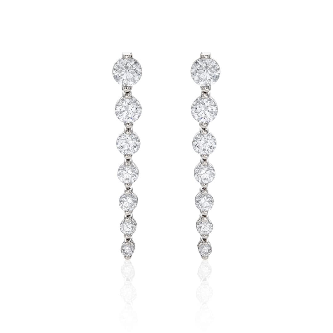 Linear Graduated Diamond Dangle Earrings