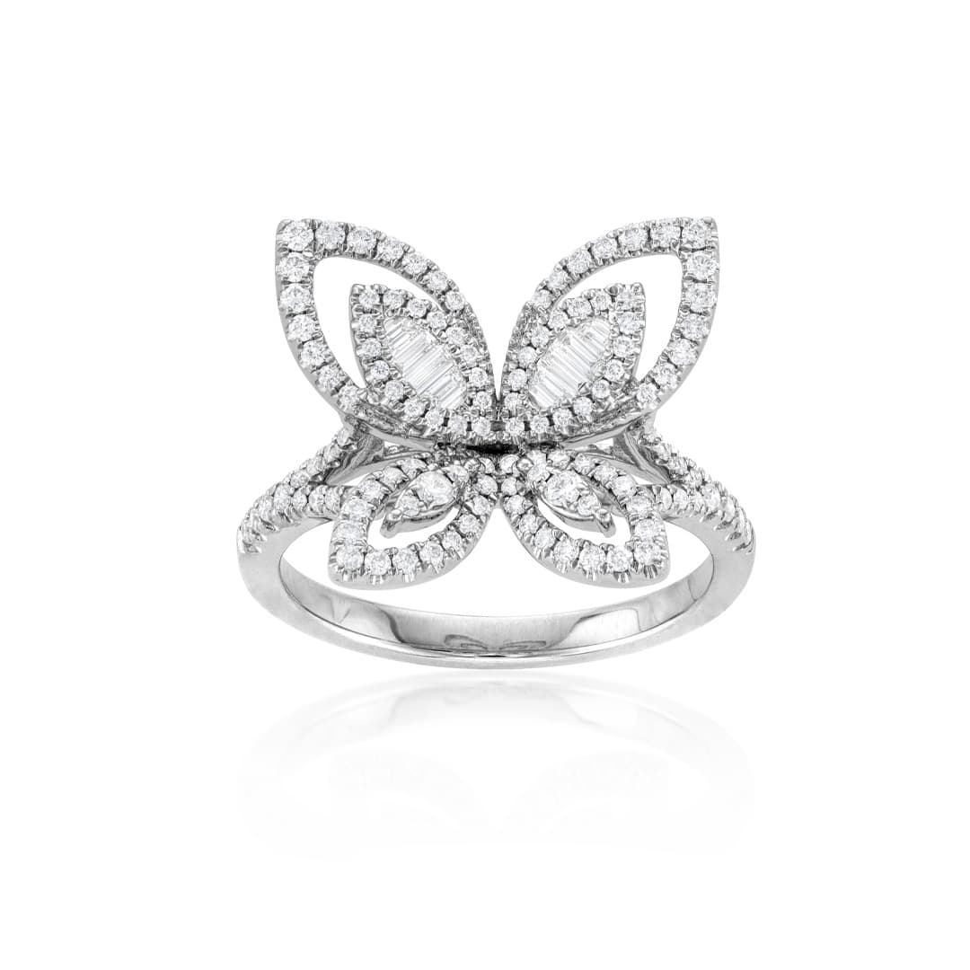 White Gold and .60ctw Diamond Butterfly Ring 0