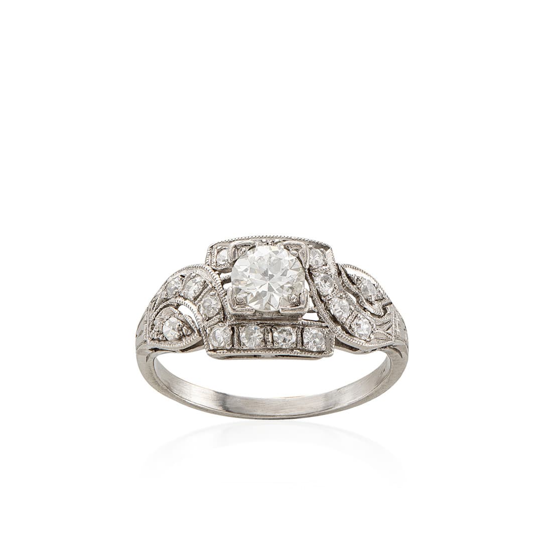 Estate Collection 1920s Platinum Engagement Ring 0