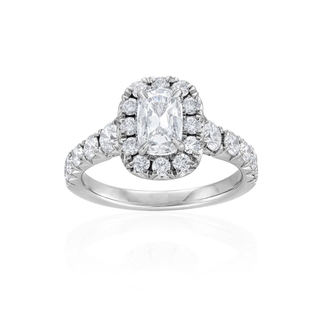 0.61 Carat Cushion Cut Diamond Engagement Ring 0