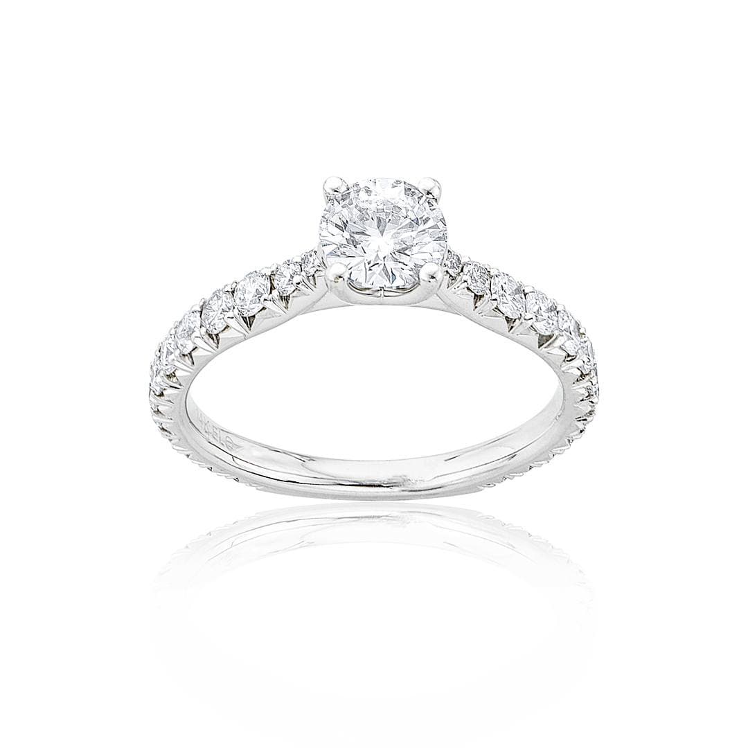 Diamond Engagement Ring in White Gold with a .70 CT Round Center Diamond 0