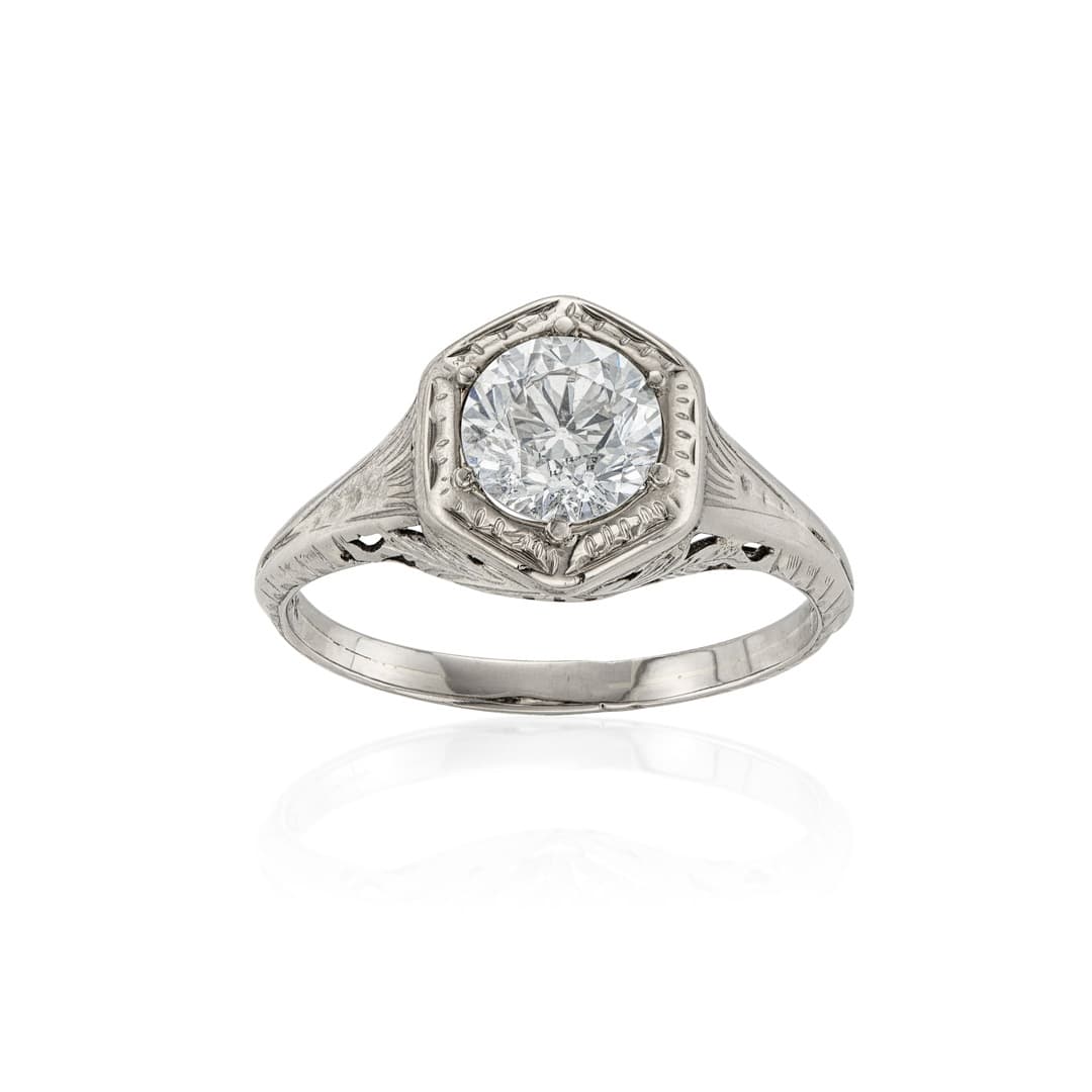 Estate Collection 1920s White Gold Engagement Ring 0