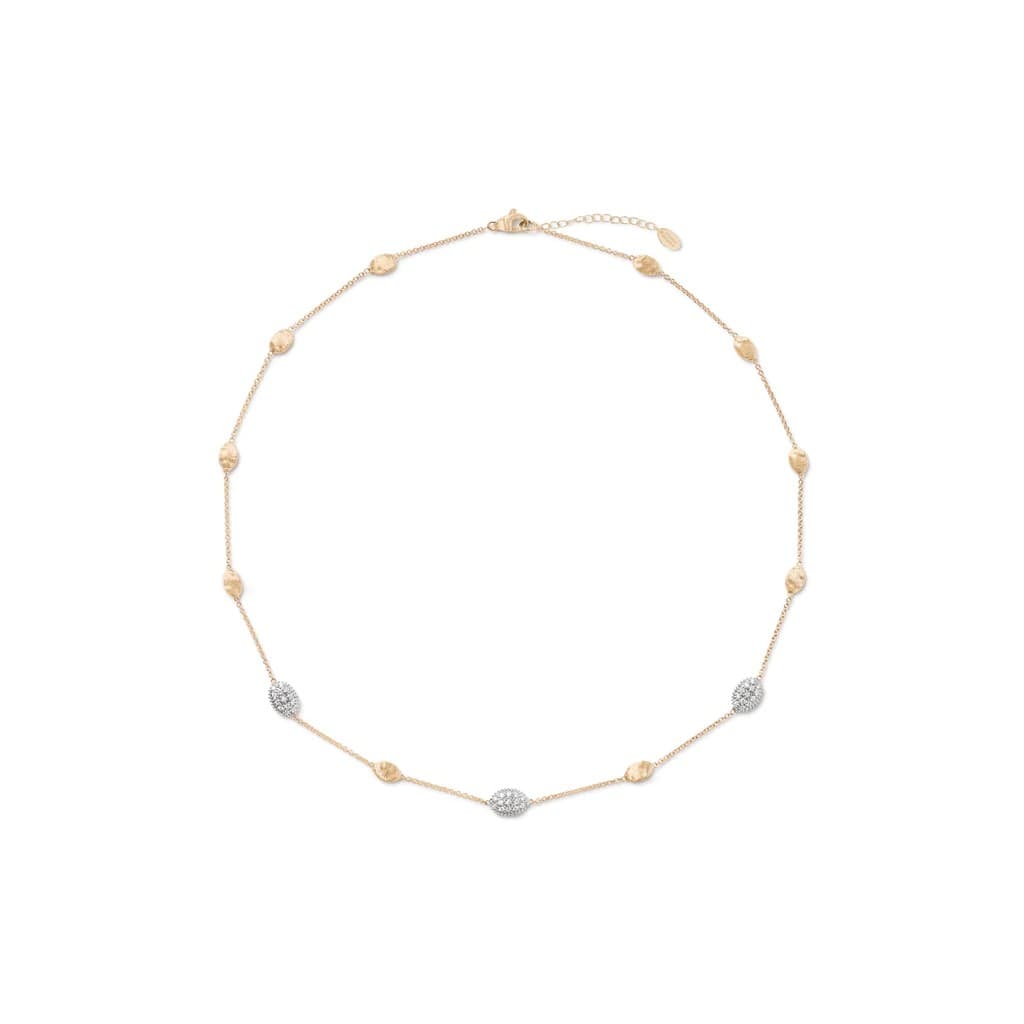 Marco Bicego Siviglia Collection 18K Yellow Gold and Diamond Small Bead Necklace 0