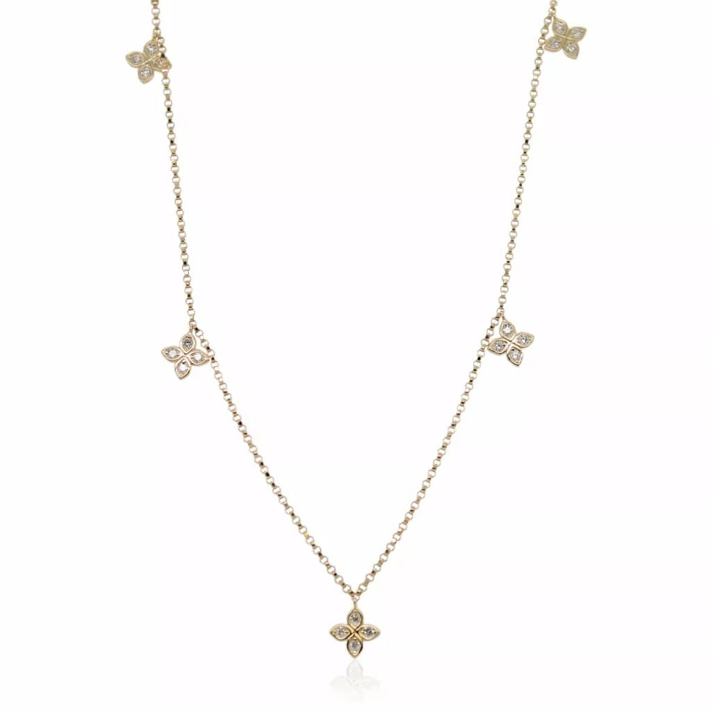 Roberto Coin Love by the Inch Yellow Gold Diamond Charm Necklace 0
