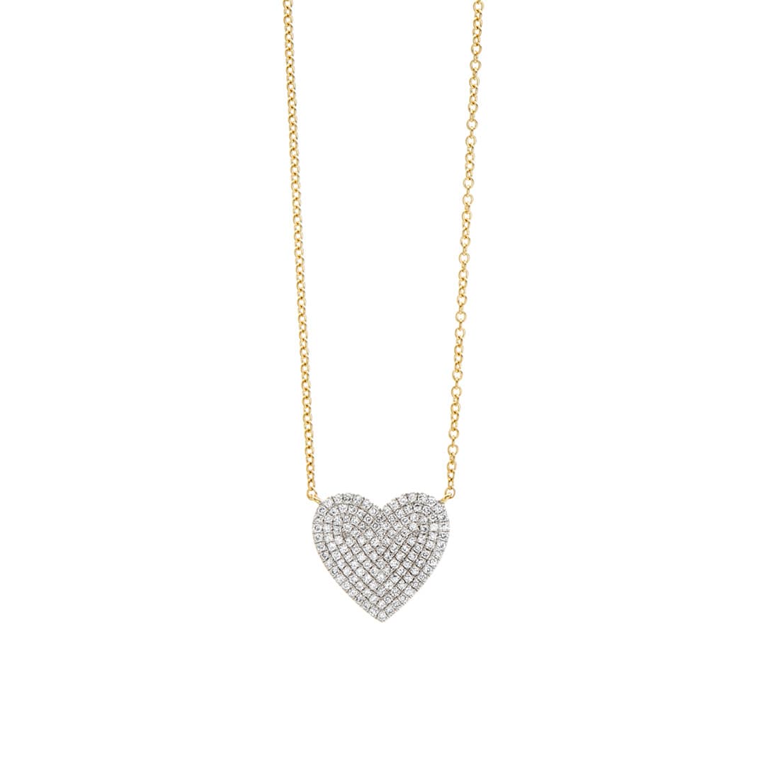.38 CTW Pave Heart Pendant Necklace