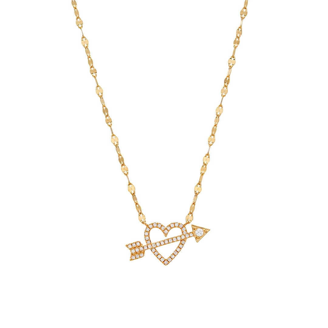 Heart and Arrow Diamond Pendant Necklace