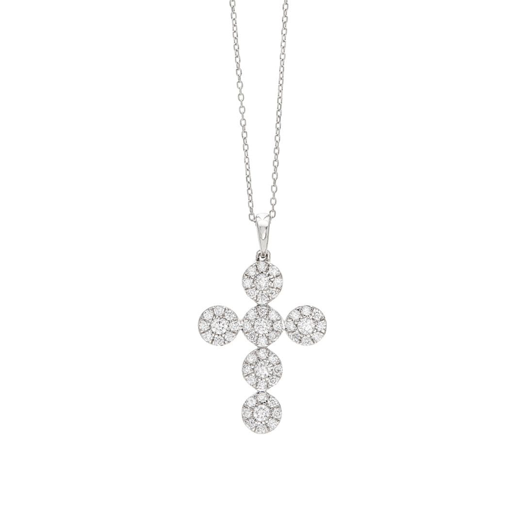 Diamond Halo Cross Necklace