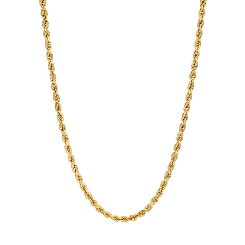 Men's 14k Gold Rope Chain Necklace