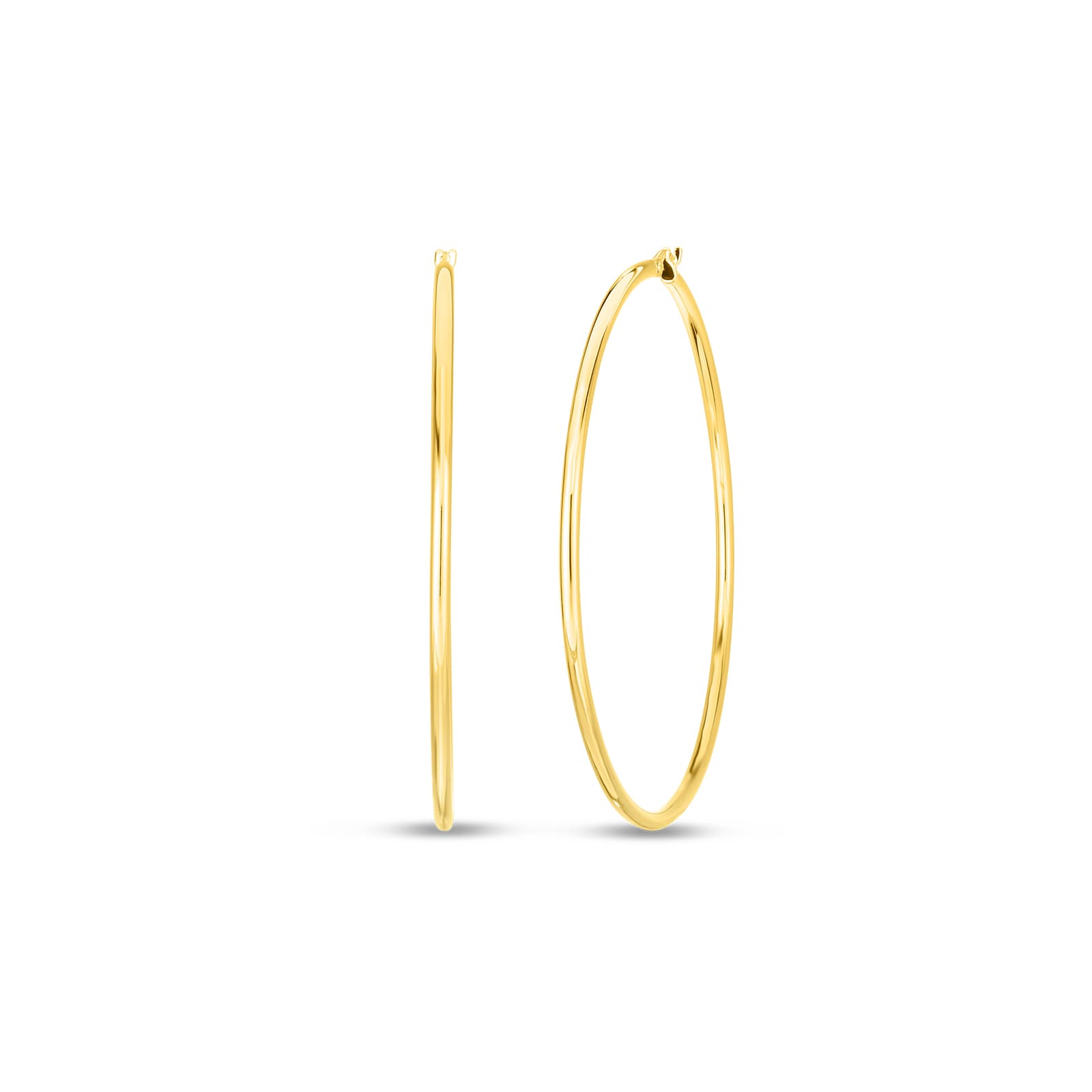 Roberto Coin Yellow Gold Round Tube Hoop Earring 0