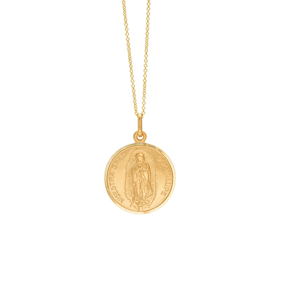Our Lady of Guadalupe Gold Pendant Necklace, 21mm 0