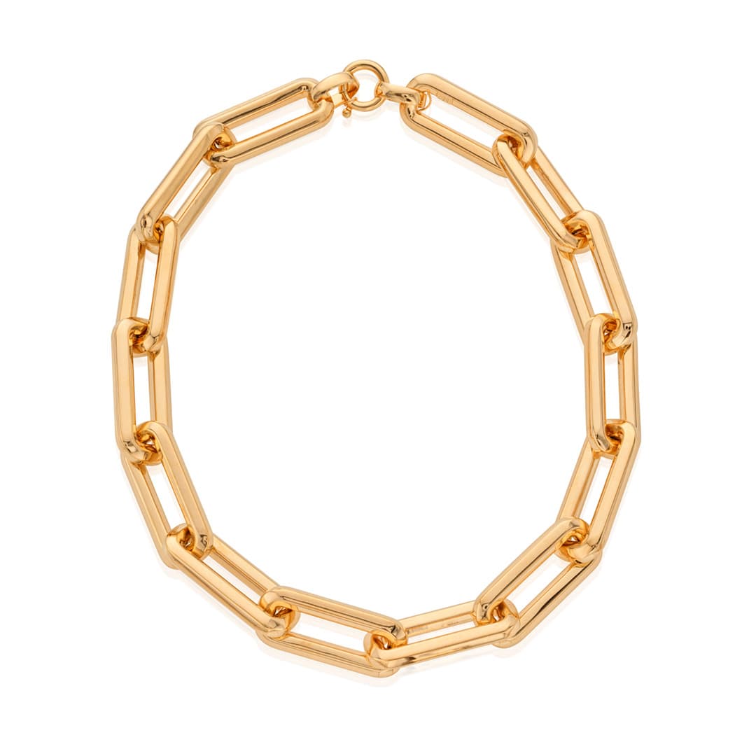 Chunky 18k Yellow Gold Chain Link Necklace