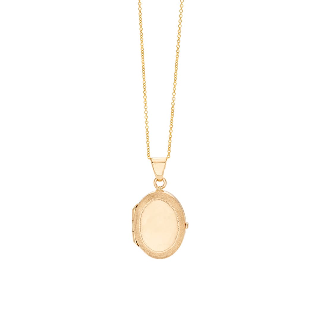 Yellow Gold Oval Locket Necklace 0