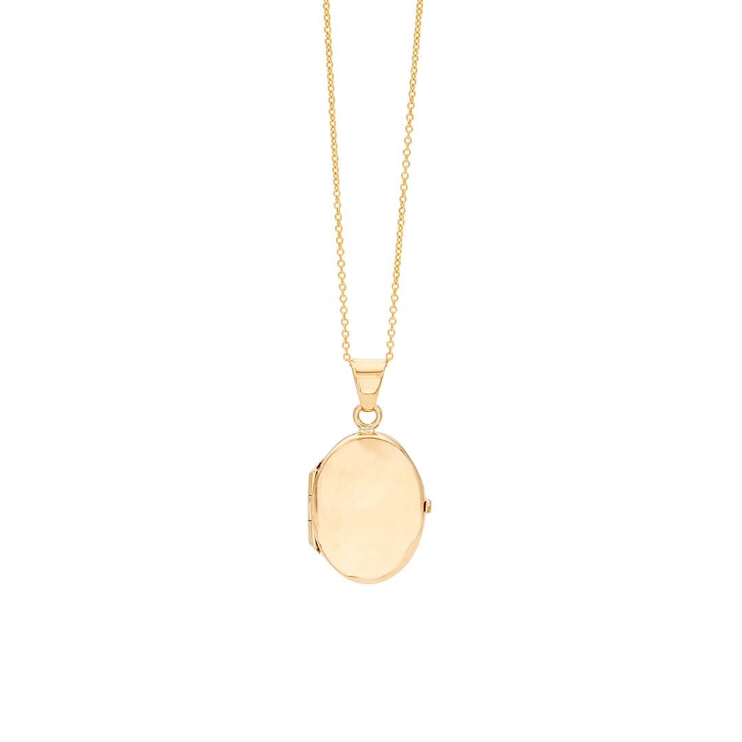 Yellow Gold Polished Oval Locket Necklace, 20mm 0