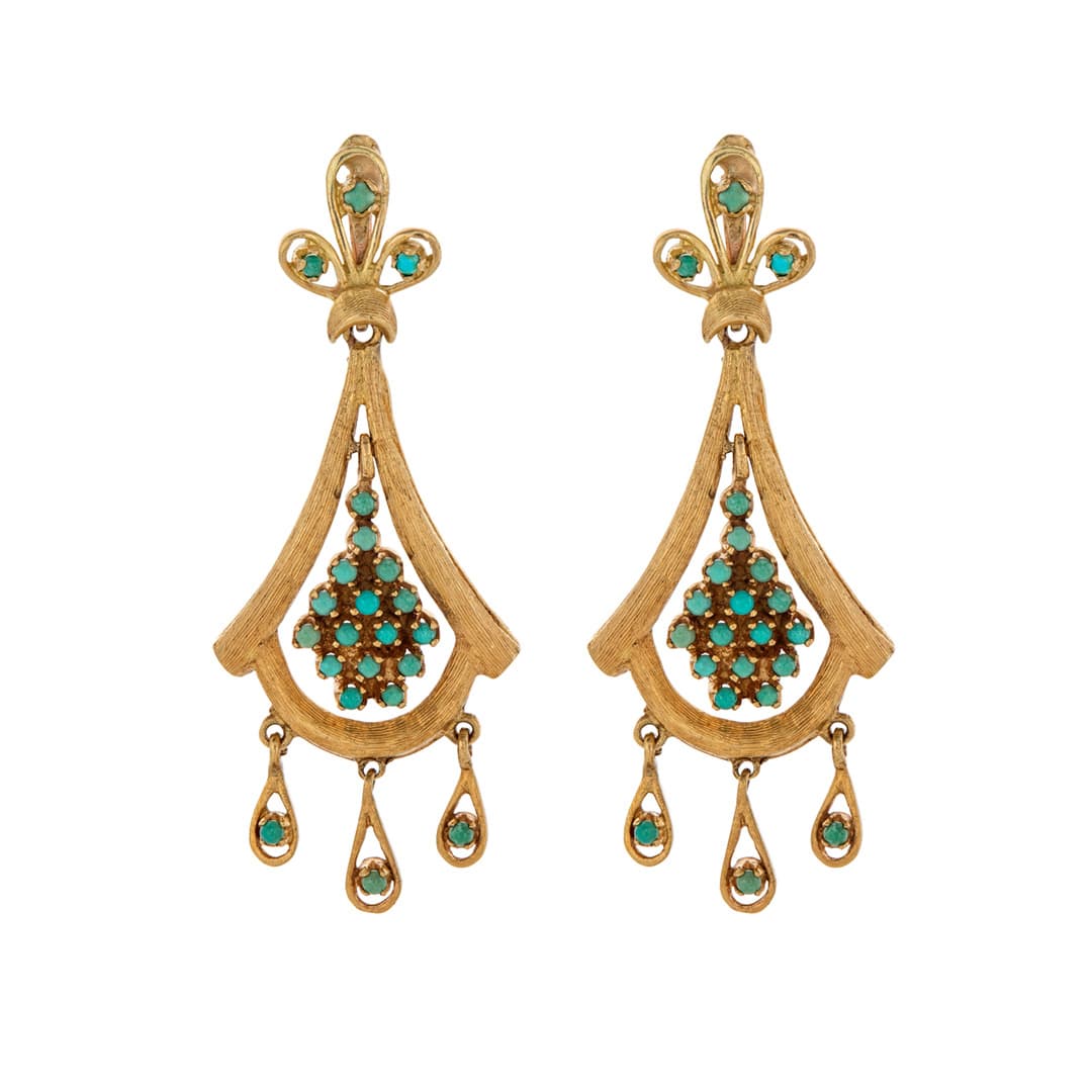 Estate Collection 1970s Turquoise Chandelier Earrings