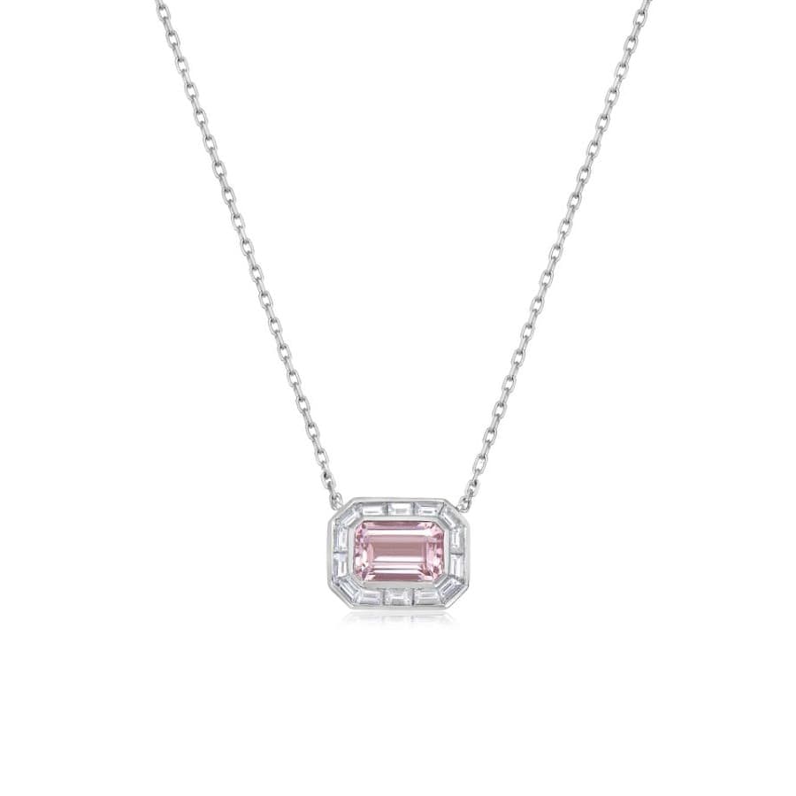 Charles Krypell Morganite and Diamond Pendant Necklace