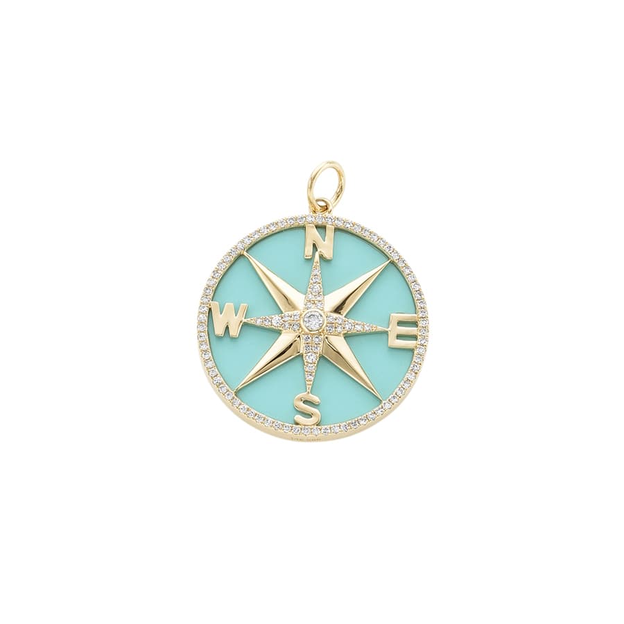 Turquoise & Diamond Compass Pendant 0