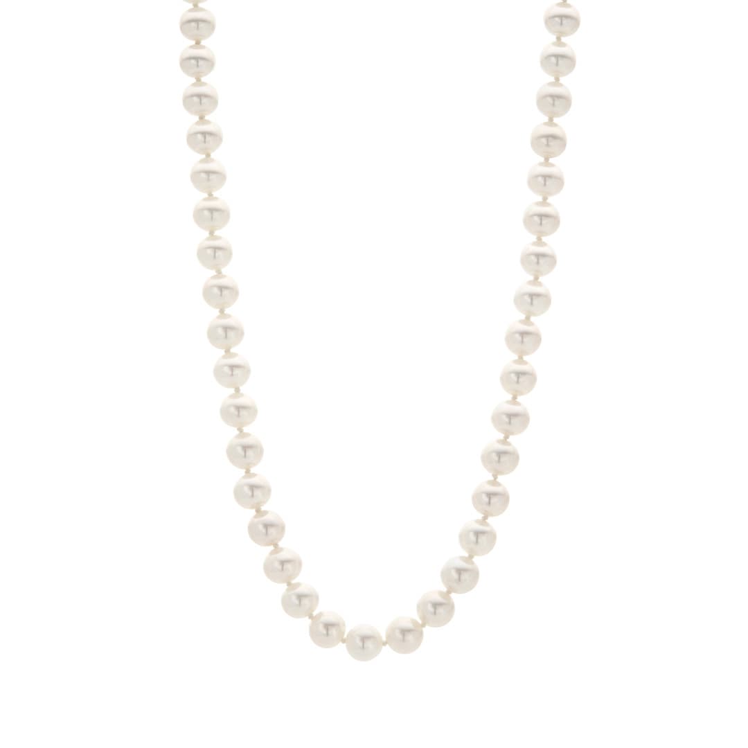 8-7.5mm Freshwater Pearl 18 inches Strand Necklace with Sterling Silver Clasp 0