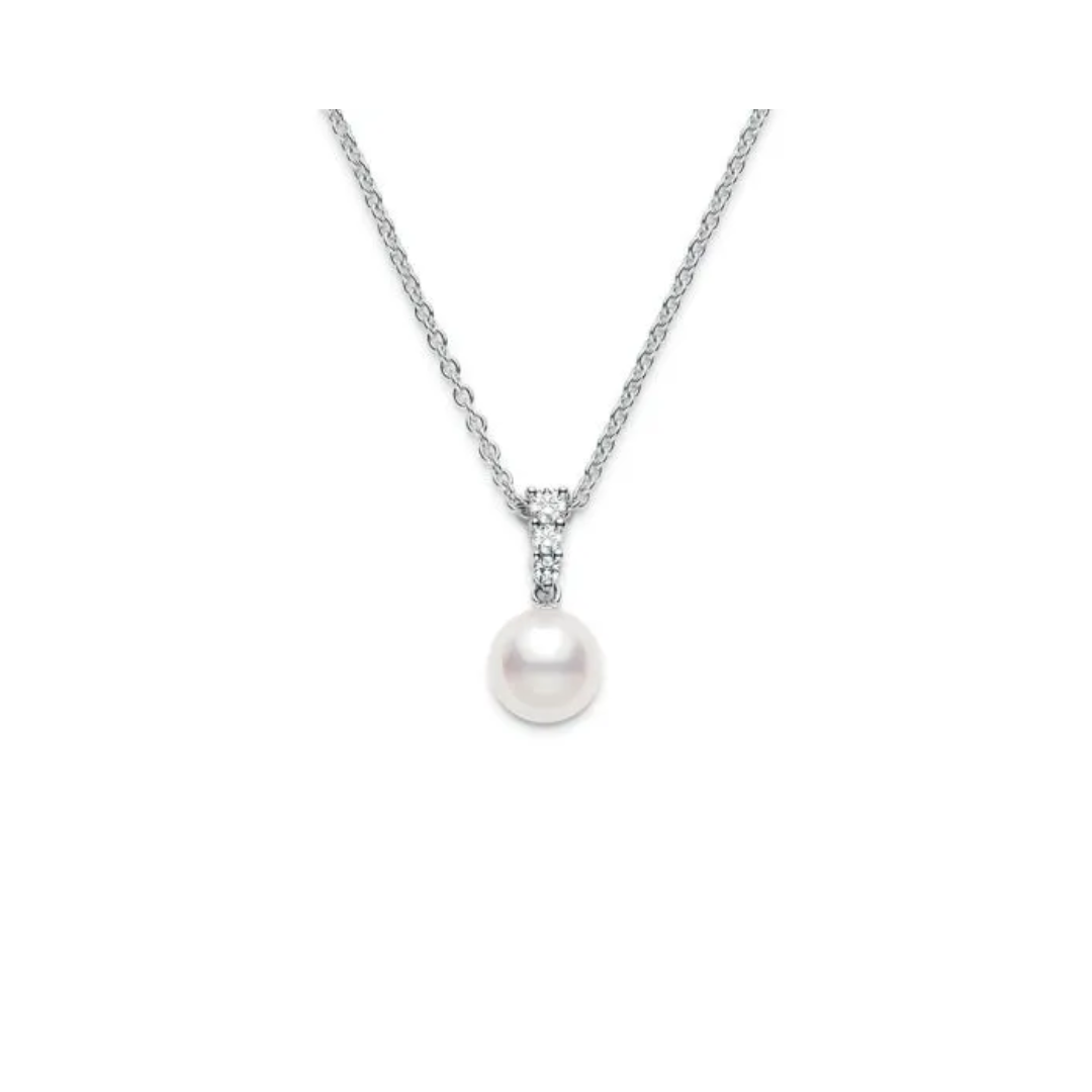 Mikimoto Morning Dew Figure 8 8mm A Akoya Cultured Pearl Pendant Necklace 0