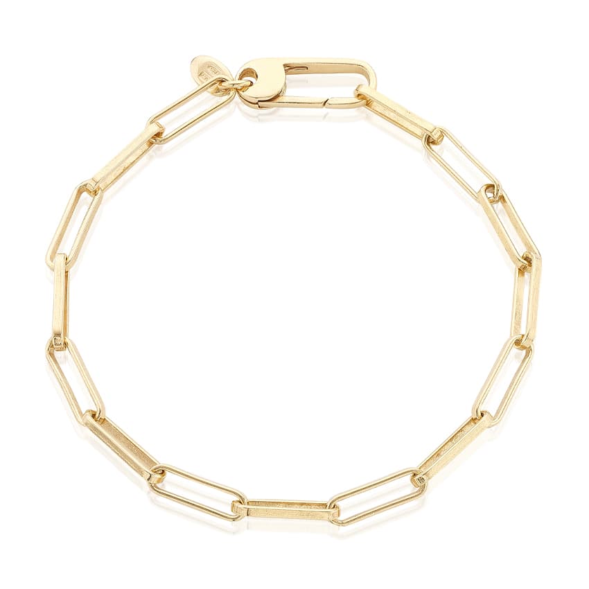 8 inches Gold Plated 1.5mm Paperclip Link Bracelet