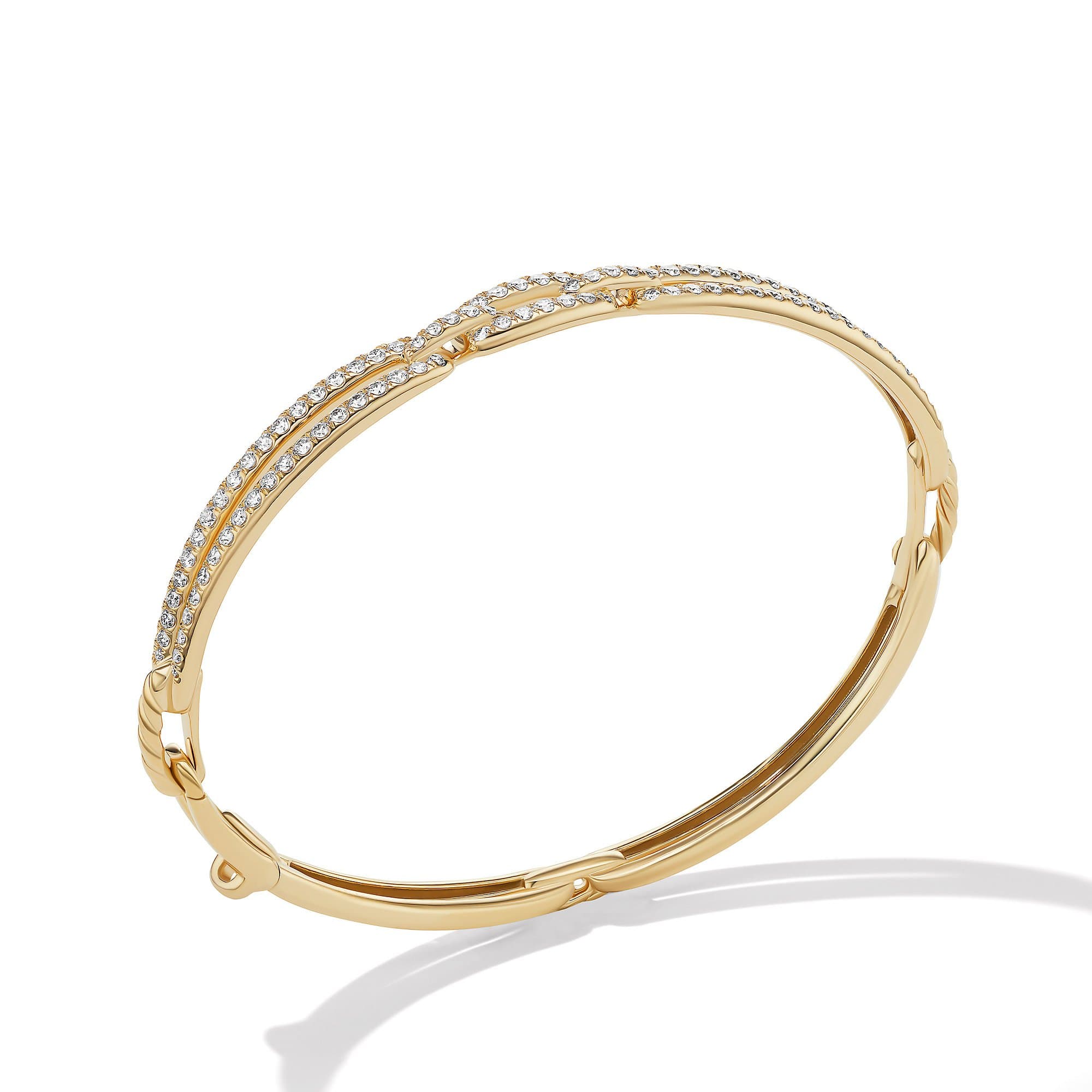 David Yurman Stax Linked Bracelet in 18k Yellow Gold with Pave Diamonds