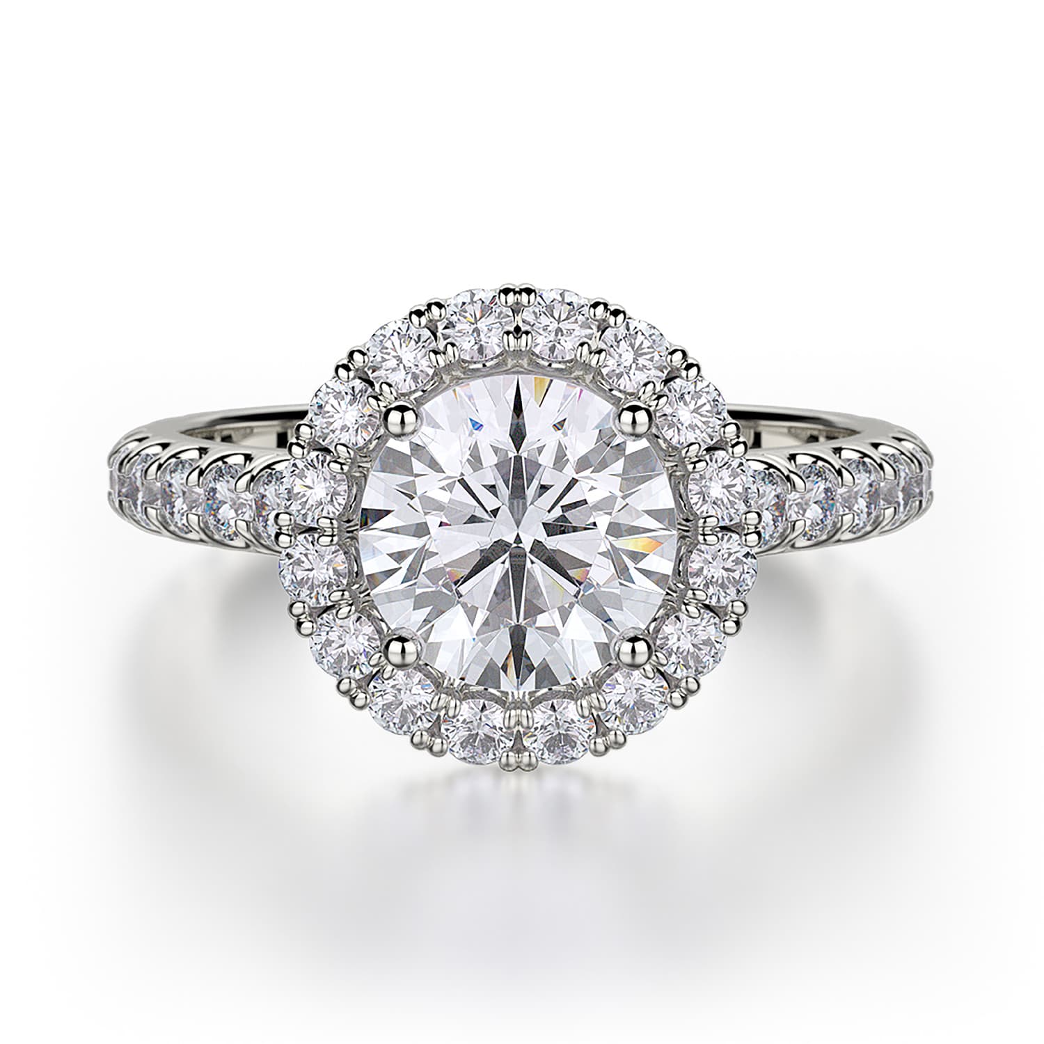 Michael M Semi-Mount Diamond Halo Engagement Ring
