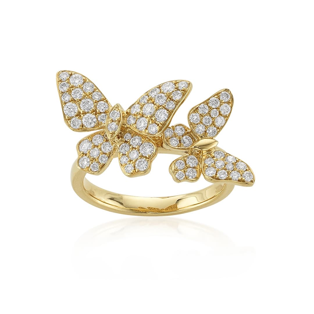 Diamond Butterfly Ring 0