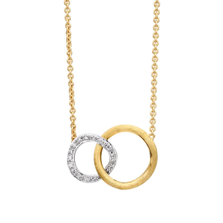 Marco Bicego Jaipur Gold Diamond interlocking Circle Necklace
