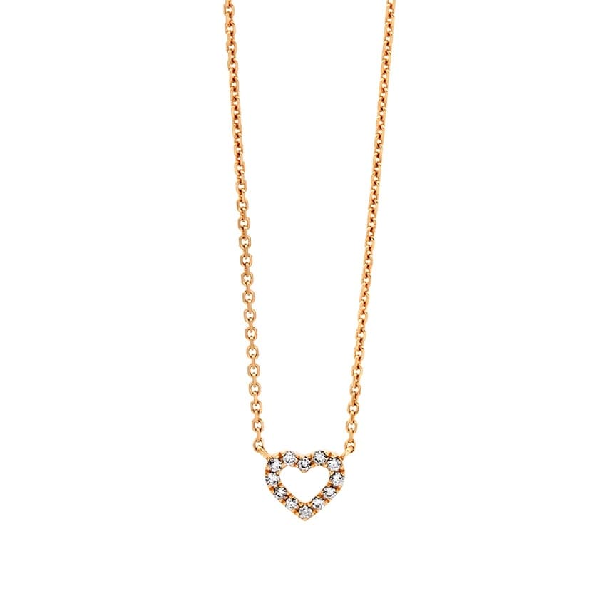 Mini Heart Diamond Necklace in Rose Gold