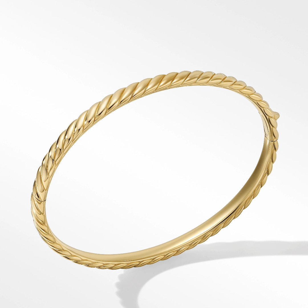 David Yurman Sculpted Cable 4.5mm Cable Bangle in Yellow Gold, size large 0
