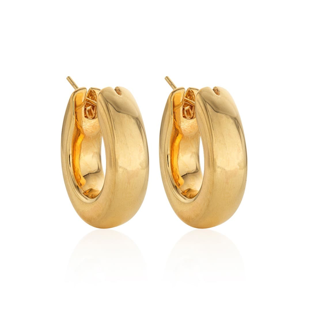 Roberto Coin Yellow Gold Oval Hoop Earrings 0
