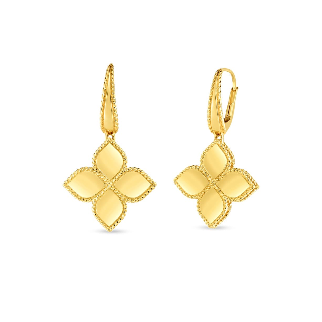 Roberto Coin 18K Yellow Gold Princess Flower Drop Earrings, 1.5 inches 0