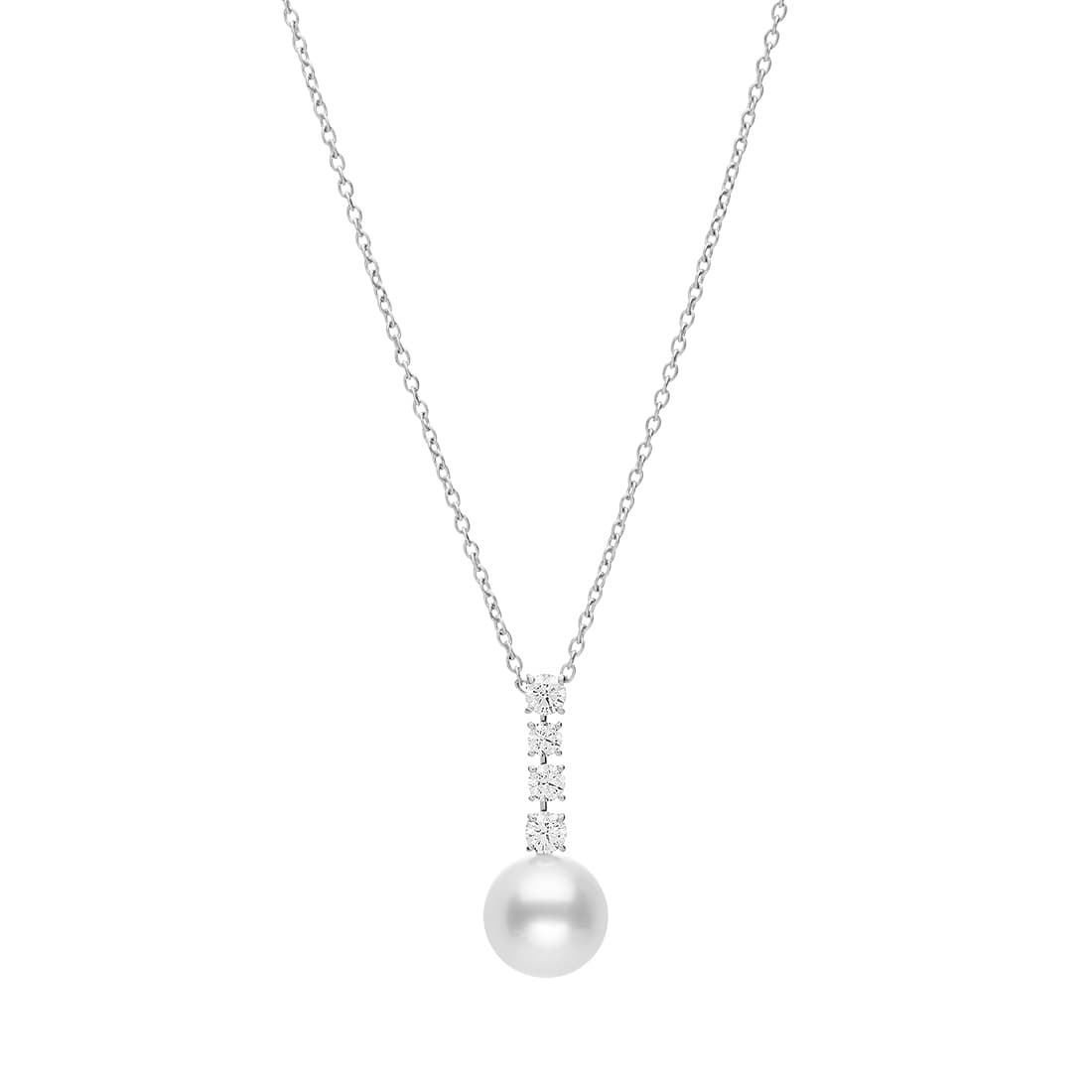 Mikimoto 12mm White South Sea Cultured Pearl Drop Pendant with Diamonds 0