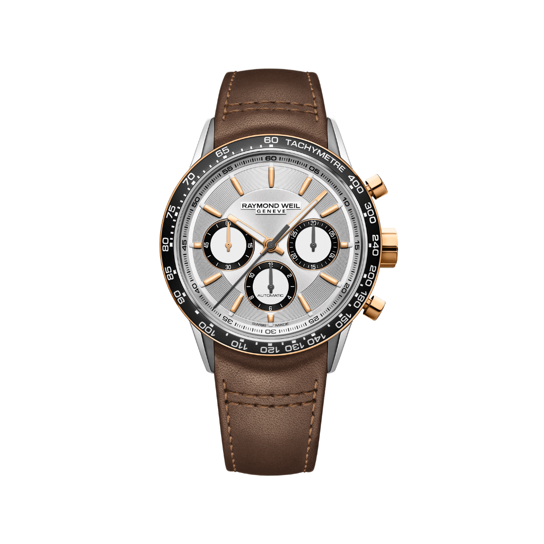 Raymond Weil Freelancer Automatic Chronograph Brown Leather Watch, 43.5mm 0