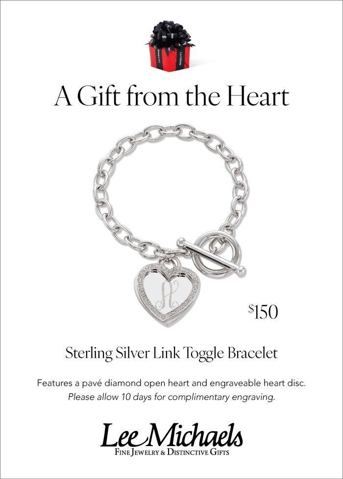 Advertised 2024 Valentines Engravable Heart Toggle Bracelet