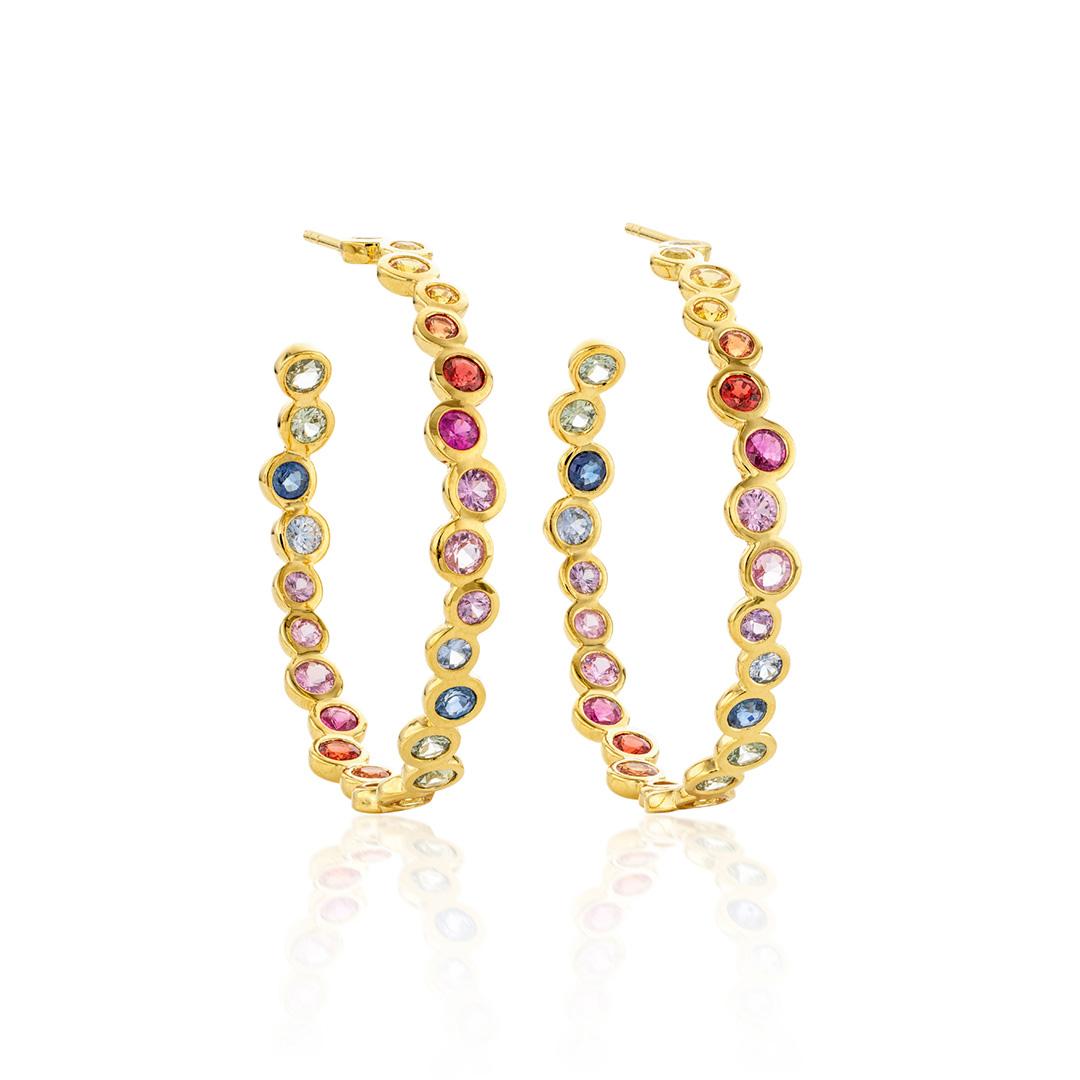 Ippolita Starlet Rainbow Sapphire Hoop Earrings 0