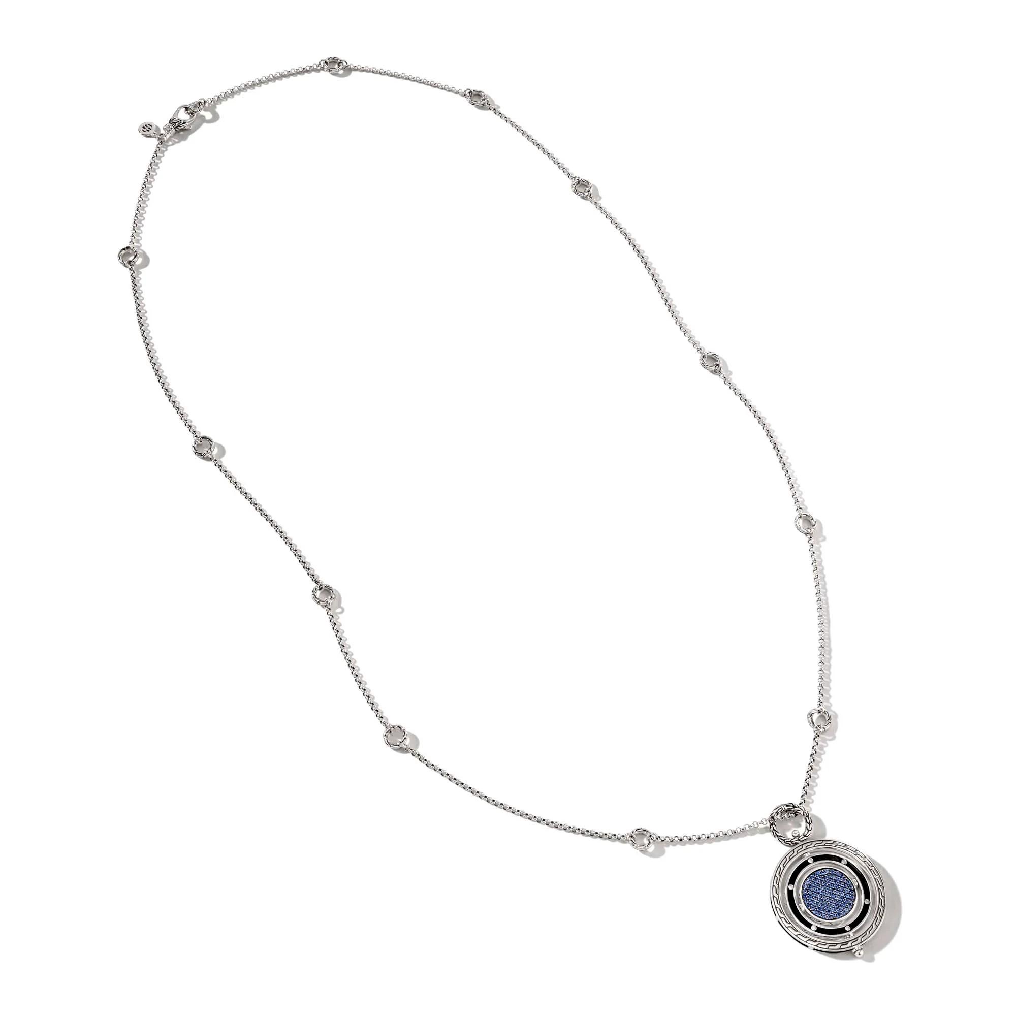 John Hardy Moon Door Blue Sapphire Pendant Necklace