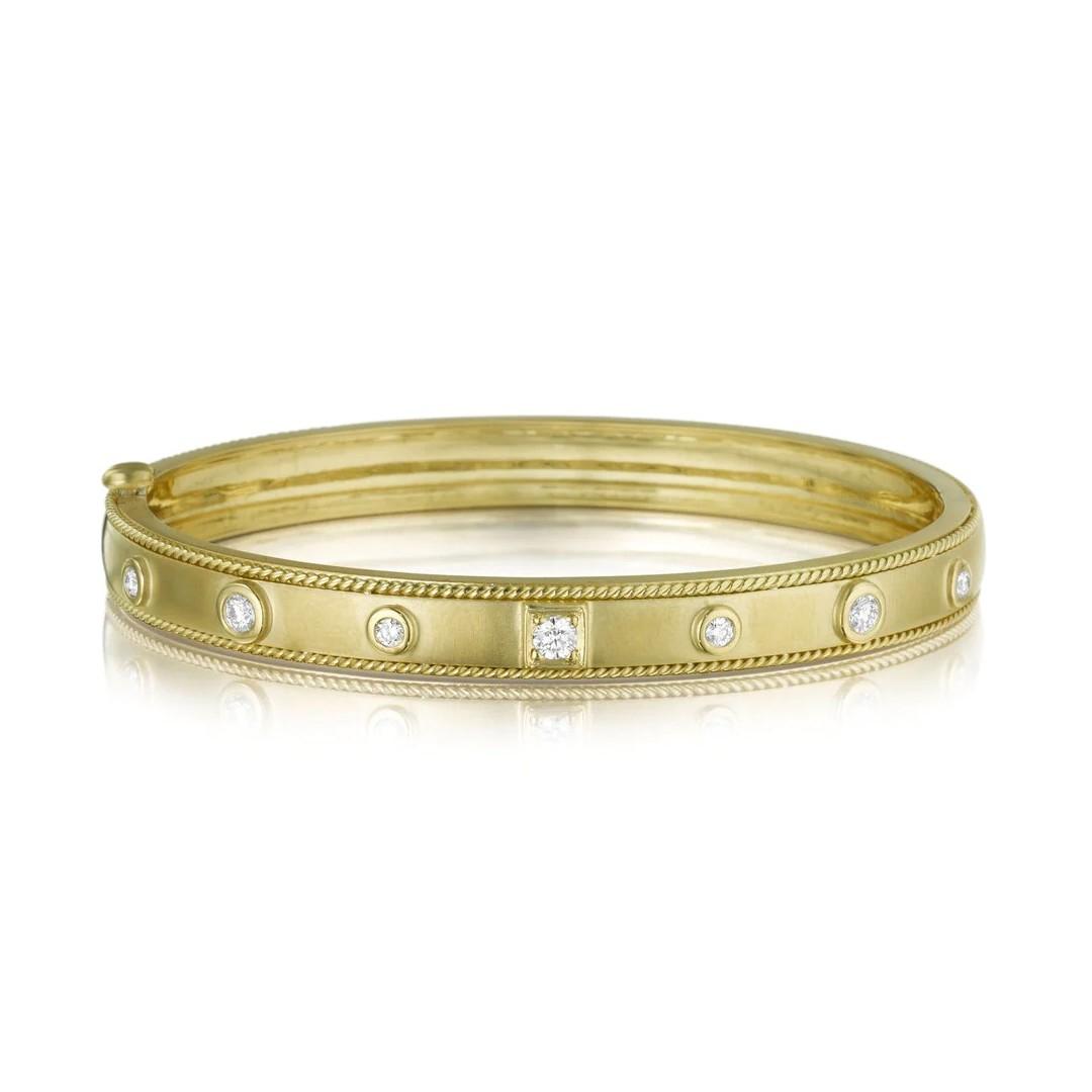 Penny Preville Yellow Gold Stacking Diamond Bangle