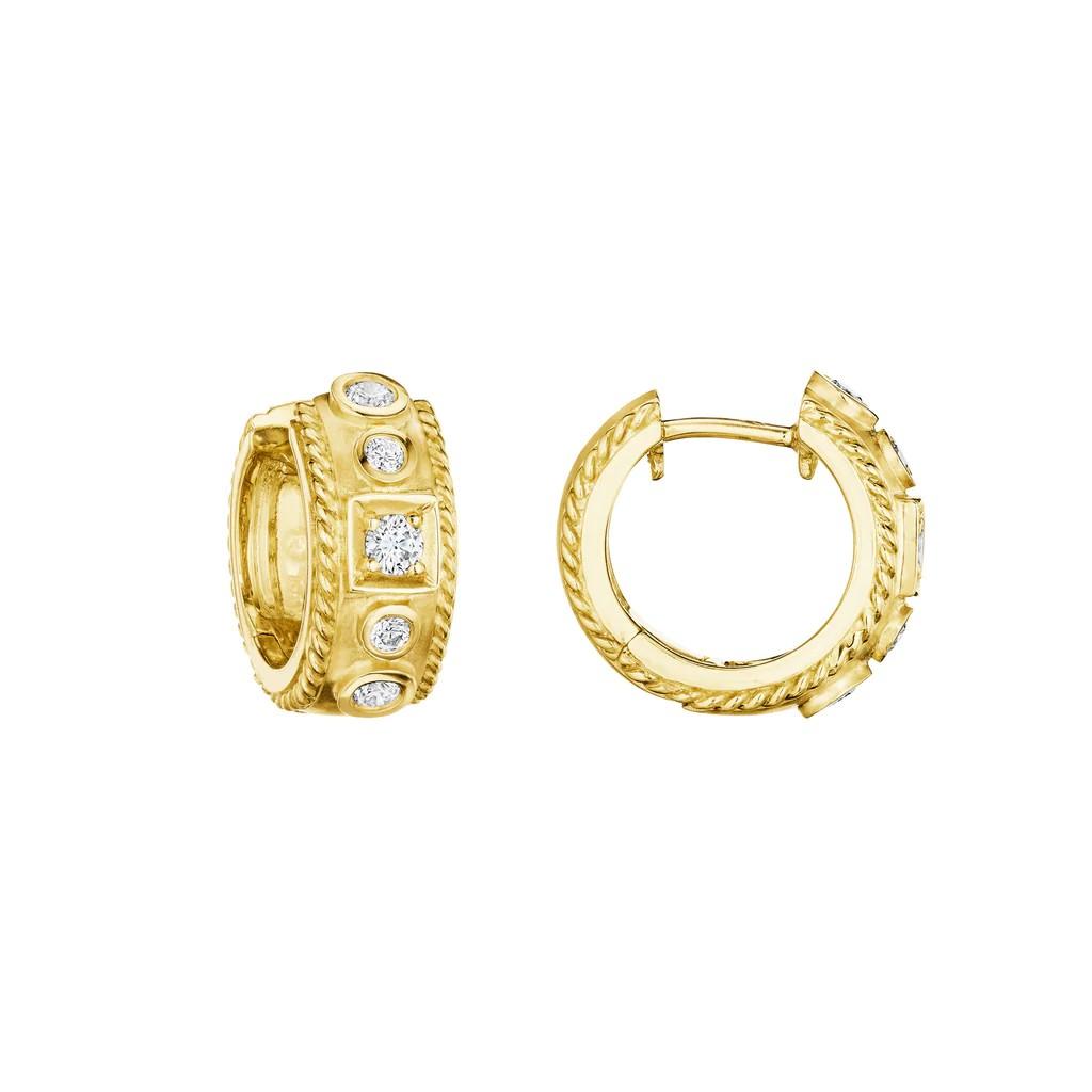 Penny Preville Yellow Gold Amulet Diamond Huggie Hoops 0