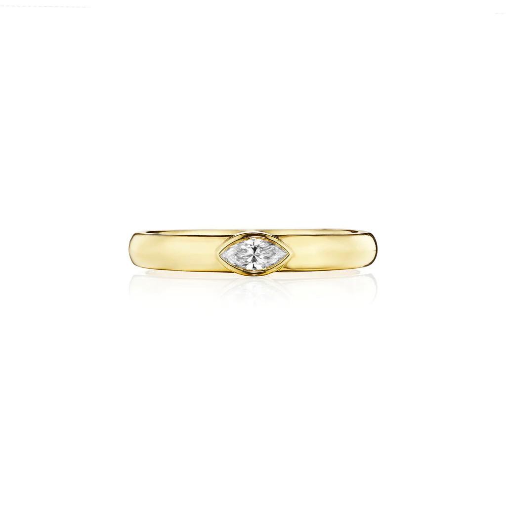 Penny Preville Yellow Gold Marquise Bezel-Set Diamond Band 0