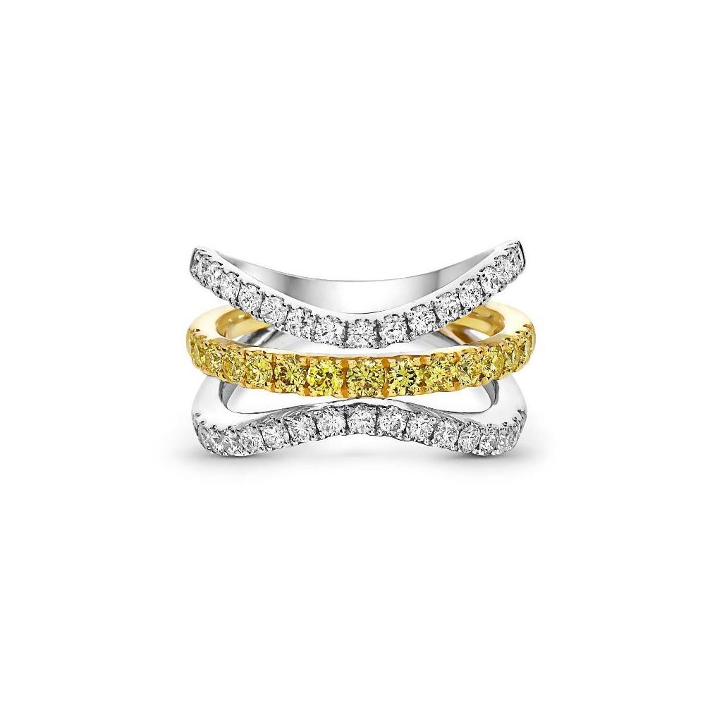 Charles Krypell Two Tone Triple-Band Ring 0
