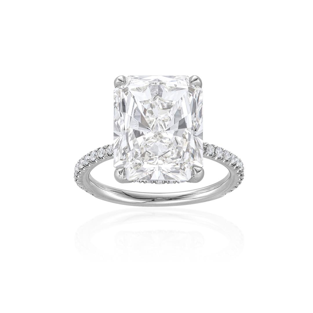 8.01 CT Radiant Cut Diamond Platinum Engagement Ring