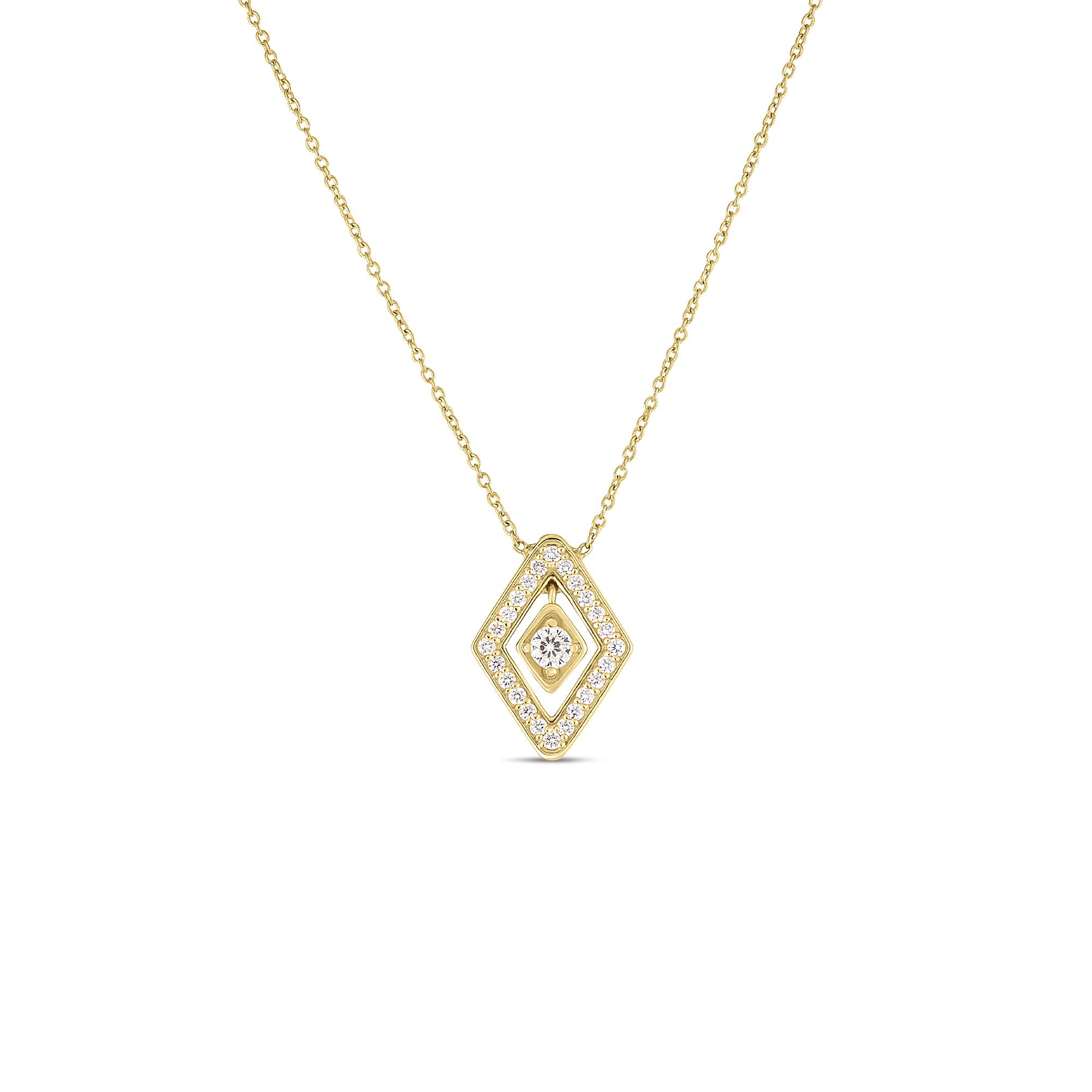 Roberto Coin Diamante Small Diamond Pendant Necklace