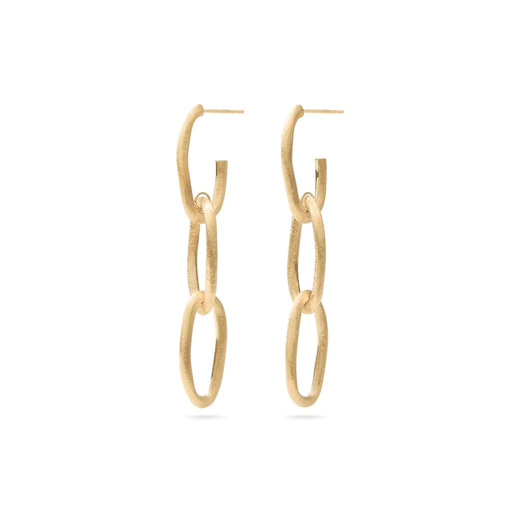 Marco Bicego Jaipur Link Collection 18K Yellow Gold Oval Triple Link Earrings