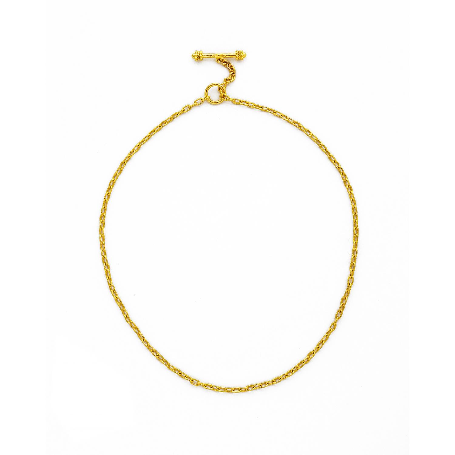 Elizabeth Locke Very Fine Gold Chain Necklace - 17 inches 