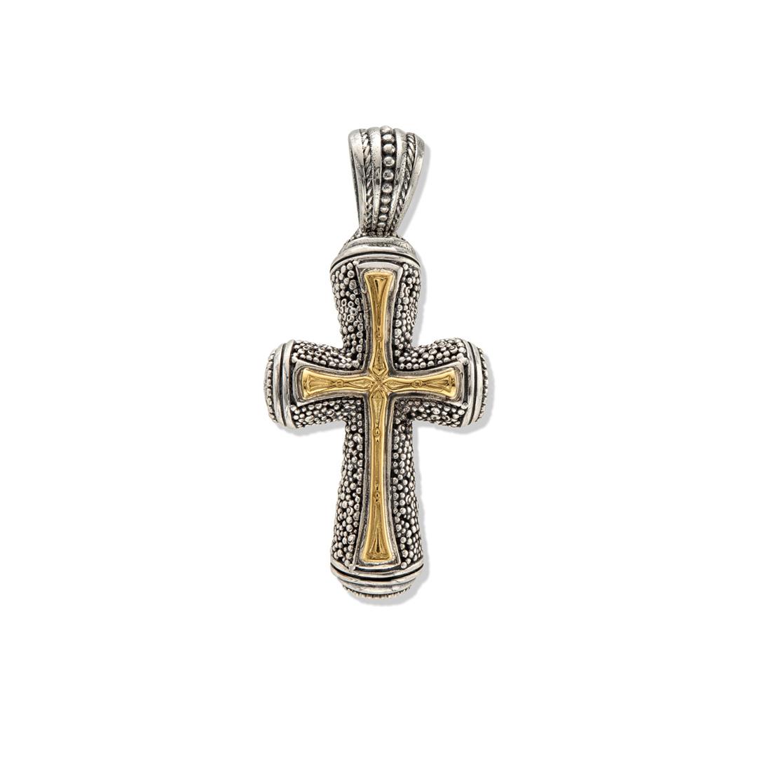 Konstantino Stavros Silver and Gold Cross Pendant 0